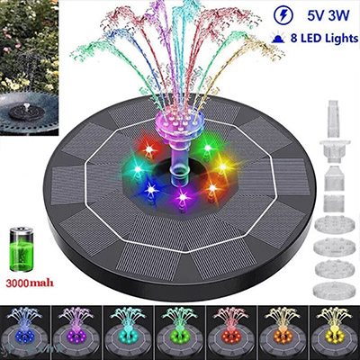 Solar Fountain Pump Garden Bird Bath Pond Water Feature -FM