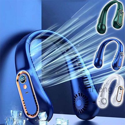 Portable Neck Fan,720° Airflow Neck Fans Rechargeable 5-Speeds Bladeless Fan, USB Powered Hands-Free Mini Fan Neck Fans Rechargeable, for Home Office Travel Sports Outdoor — FM